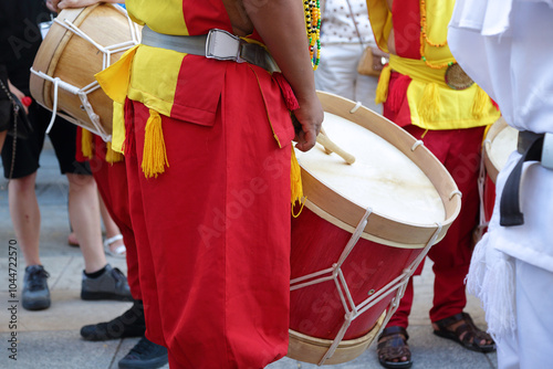 Musicians wearing one of the traditional folk costume from Brazil photo