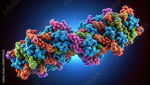 Topoisomerase I bound to double stranded DNA enzyme regulating winding DNA helix Tilted Angle photo