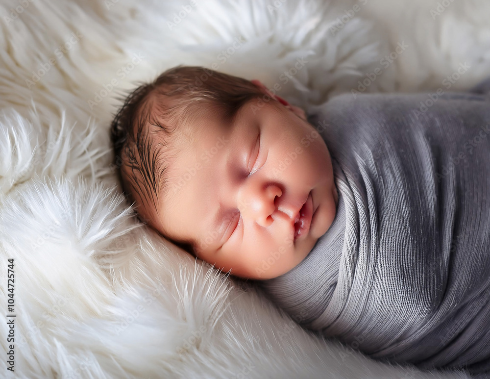 Niedliches Baby schläft eingewickelt