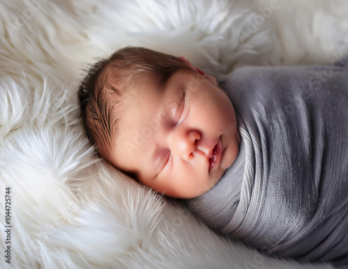 Obraz na płótnie Niedliches Baby schläft eingewickelt w salonie