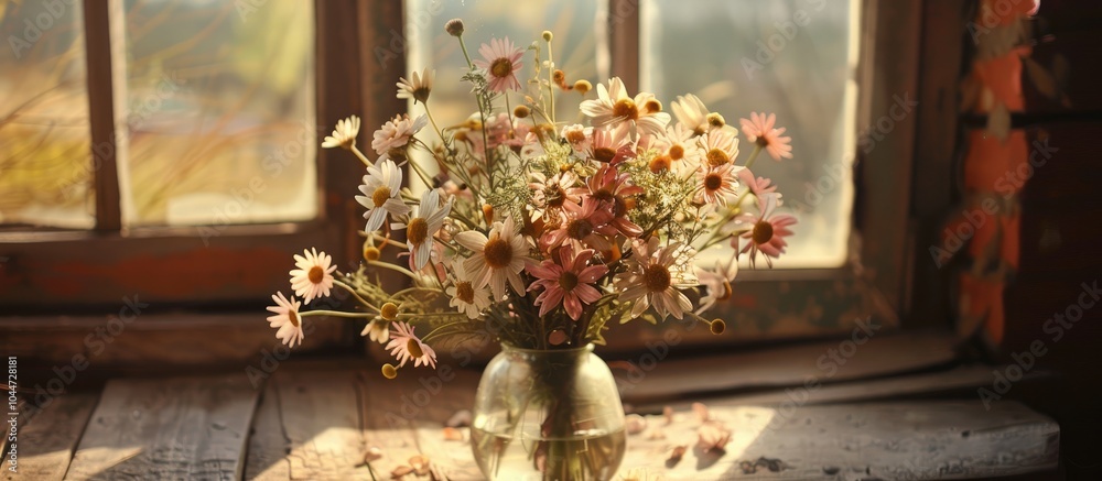 Fototapeta premium A Small Bouquet Bought In Old Woman