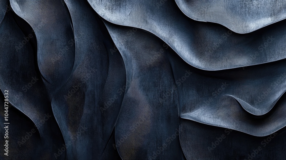 Obraz premium Abstract dark textured background featuring low contrast elegant wavy patterns