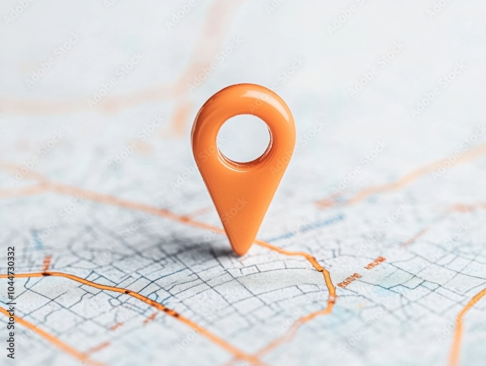 Digital Map With Location Pin Indicating a Specific Spot with selective focus Digital Map With Location Pin Indicating a Specific Spot with selective focus