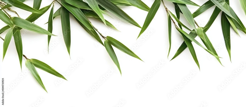 Fototapeta premium Bamboo Leaves Isolated On White Background