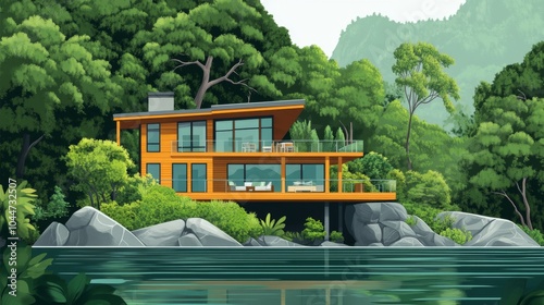 Modern Coastal Home Surrounded by Lush Nature
