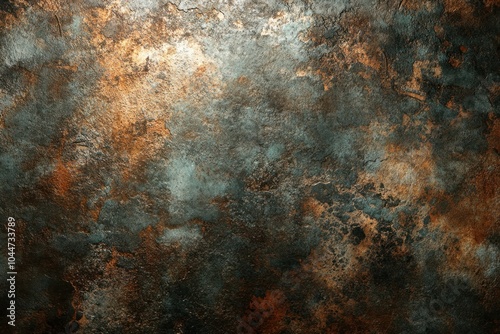 Abstract textural background with orange and teal hues