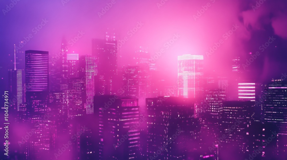 Abstract Neon Nightscape with High Contrast Lighting Abstract Neon Nightscape with High Contrast Lighting