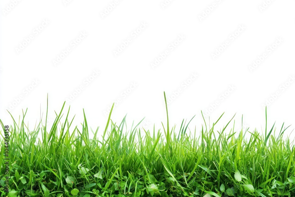 Obraz premium Fresh Green Grass with White Background