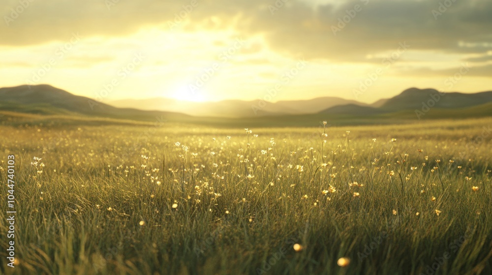 Fototapeta premium Gentle Hills with Soft Focus and Peaceful Lighting