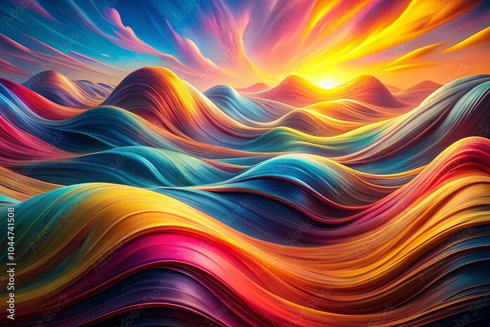 Abstract Colorful Wavy Background in Motion - 3D Render Long Exposure Effects with Vivid Shapes and Fluid Dynamics for Artistic and Creative Projects Abstract Colorful Wavy Background in Motion - 3D Render Long Exposure Effects with Vivid Shapes and Fluid Dynamics for Artistic and Creative Projects