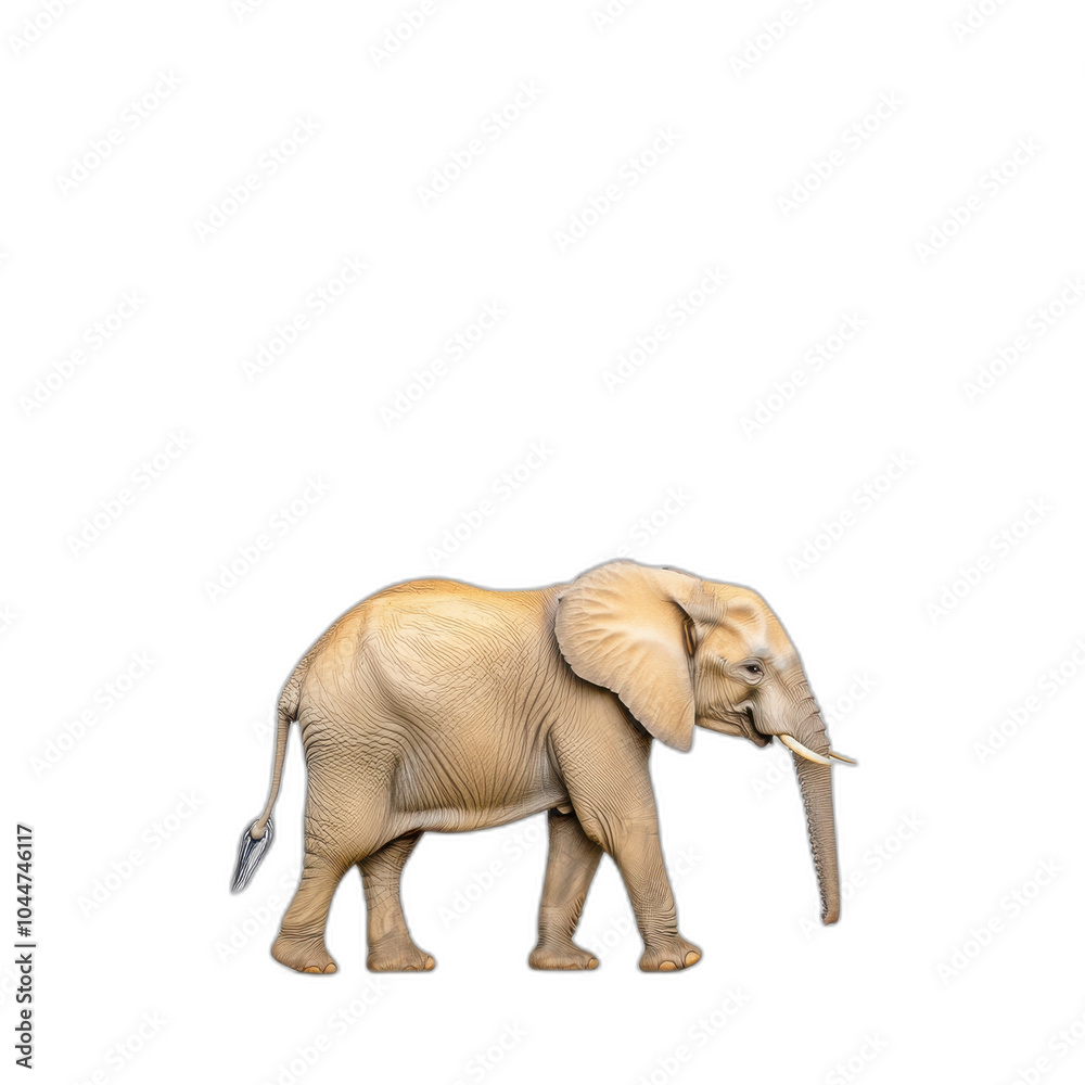 Fototapeta premium African elephant walking isolated transparent background