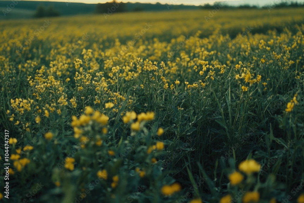 Fototapeta premium Field of Yellow Flowers,