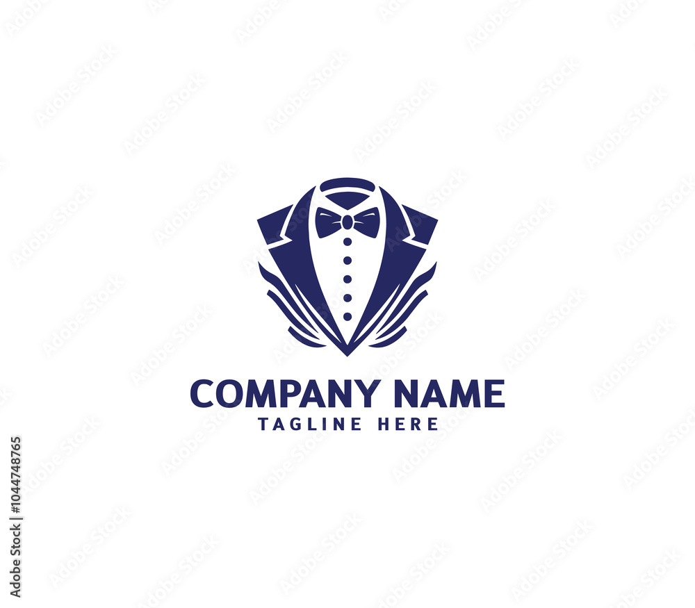 Vector tuxedo men logo design. Bow tie tuxedo suit gentleman fashion tailor clothes. Gentleman's suit Vector tuxedo men logo design. Bow tie tuxedo suit gentleman fashion tailor clothes. Gentleman's suit