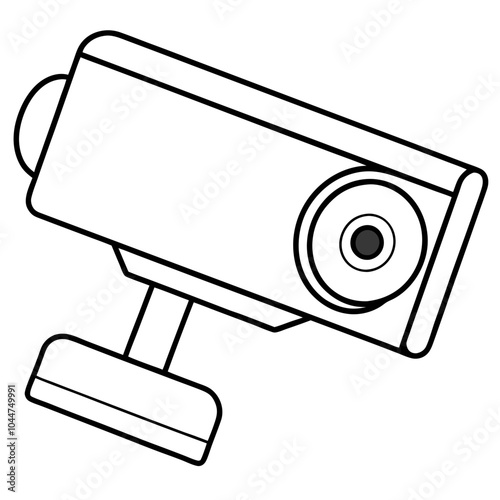 CCTV Camera Line Art Vector.