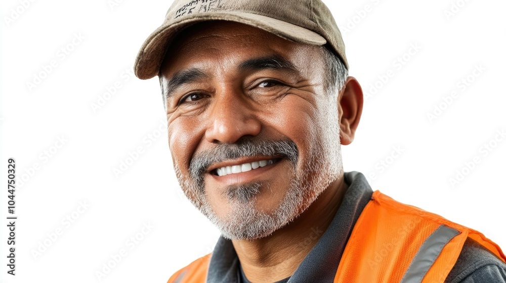 Man in Orange Vest and Hat Man in Orange Vest and Hat