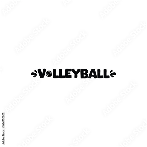 Volleyball Typography Logo Design volleyball logo art