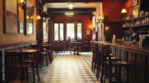 This is the inside of a contemporary tavern in Europe.