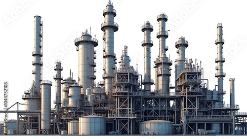 Oil Refinery on white background