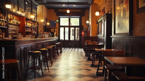 This is the inside of a contemporary tavern in Europe.