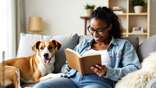 Woman having fun with her dog