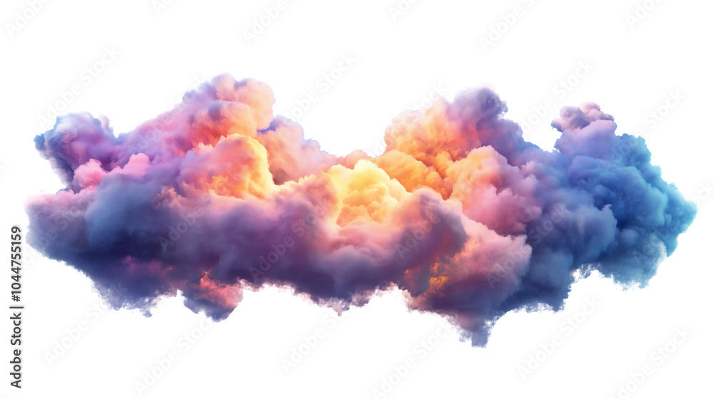 Fototapeta premium Carbon pollution realistic clouds isolated on a transparent or white background