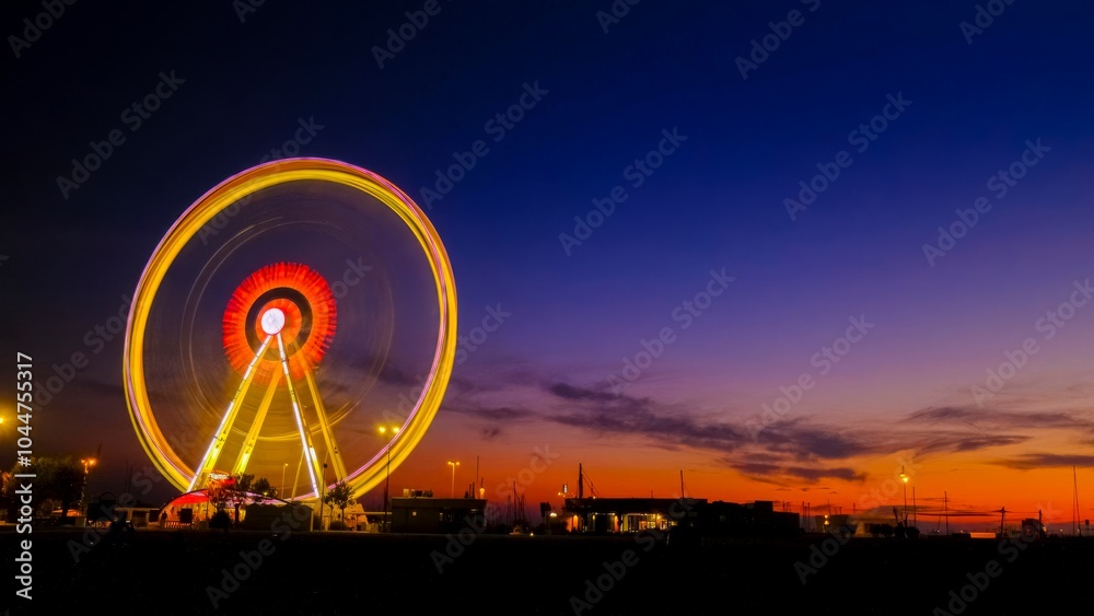 ferris wheel in Rimini Italy, at sunset. High quality photo ferris wheel in Rimini Italy, at sunset. High quality photo