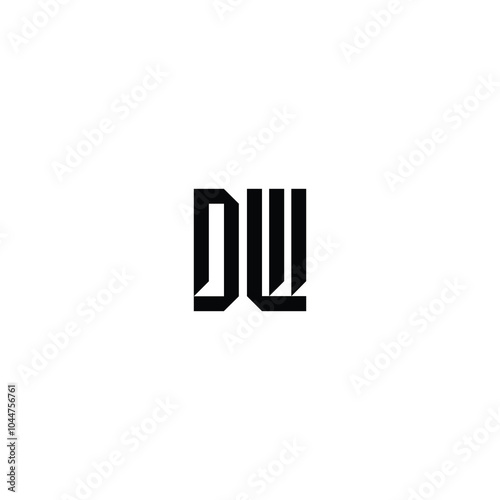 DW monogram logo design letter text name symbol monochrome logotype alphabet character simple logo