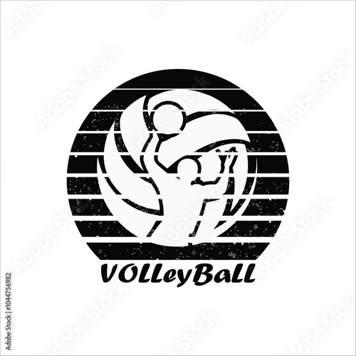 Volleyball Typography Logo Design volleyball logo art