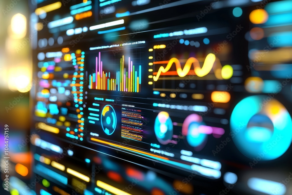 Stock graphs and financial reports displayed on a computer screen, representing the concept of strategic decision making. Stock graphs and financial reports displayed on a computer screen, representing the concept of strategic decision making.