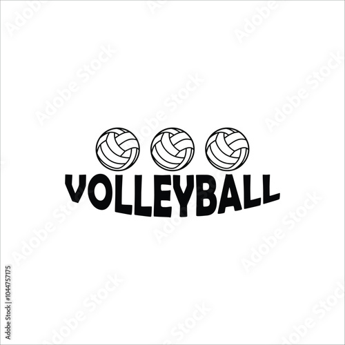 Volleyball Typography Logo Design volleyball logo art