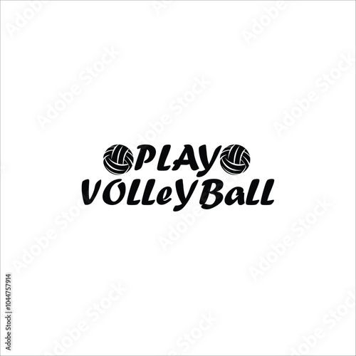 Volleyball Typography Logo Design volleyball logo art