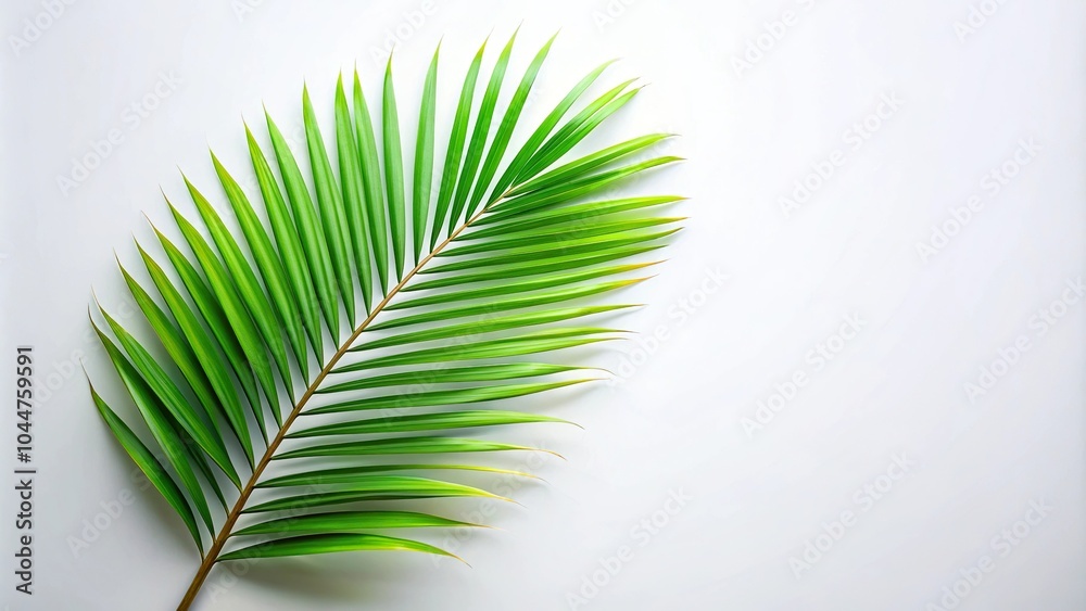 Fototapeta premium Tropical oasis with a single palm leaf reflecting