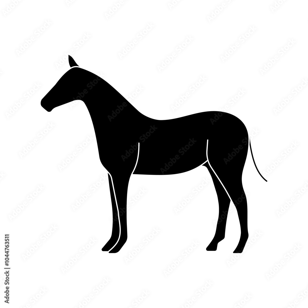 Fototapeta premium horse animal icon solid vector design in trendy style