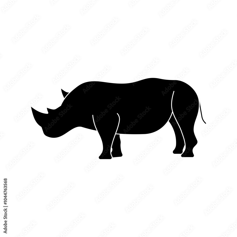 Obraz premium rhino animal icon solid vector design in trendy style