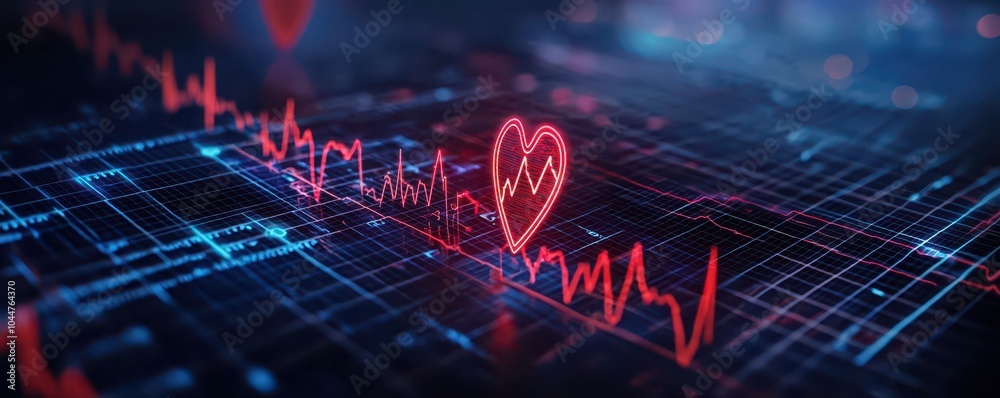 Fototapeta premium Modern Digital Graph Illustrating Heart Rate Recovery Trends Post-Exercise for Health Insights