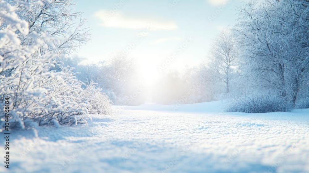 Fototapeta premium Serene Winter Scene with Gentle Gradient Tones