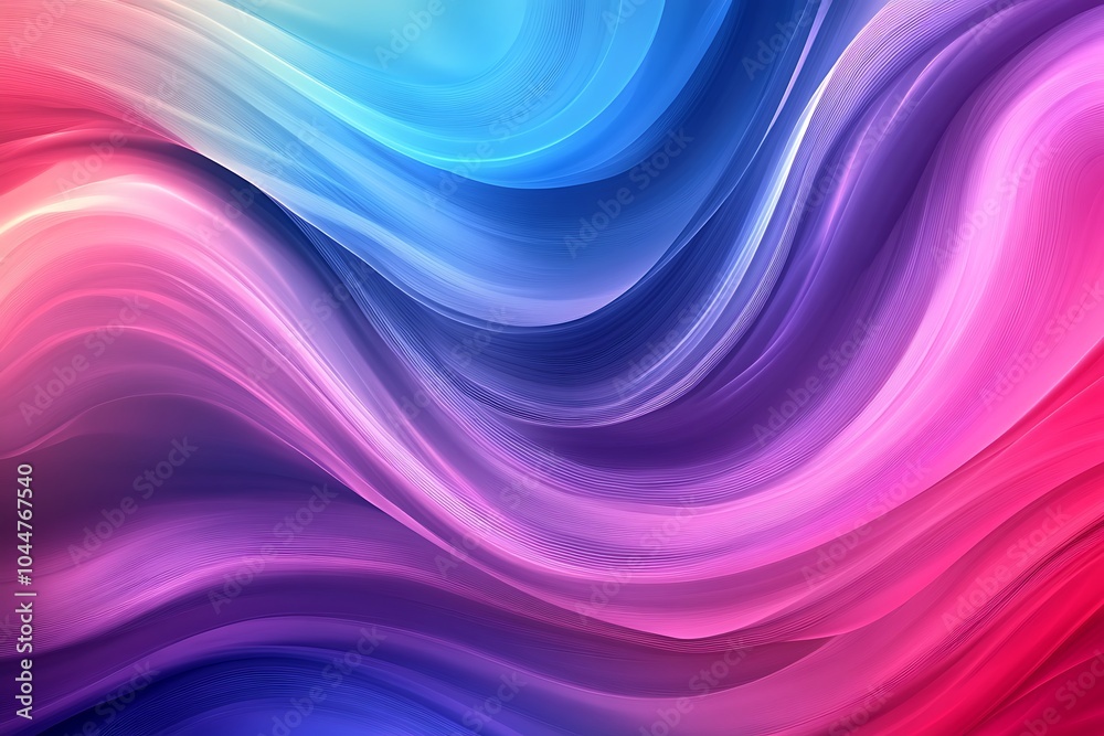 Fototapeta premium 3d render wave style an abstract neon Light background. Bright purple violet pink lines glowing in ultraviolet light,