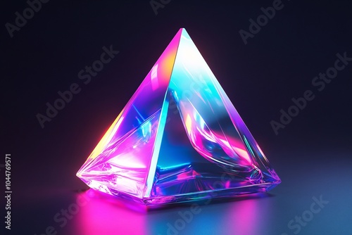 Abstract Geometric Pyramid with Iridescent Colors