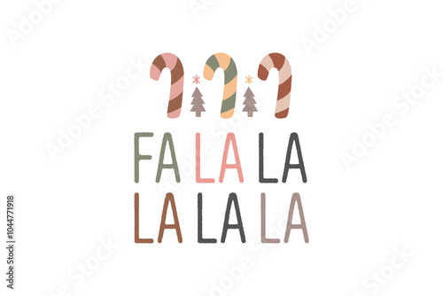 Fa la la la, Boho Christmas T Shirt Design	