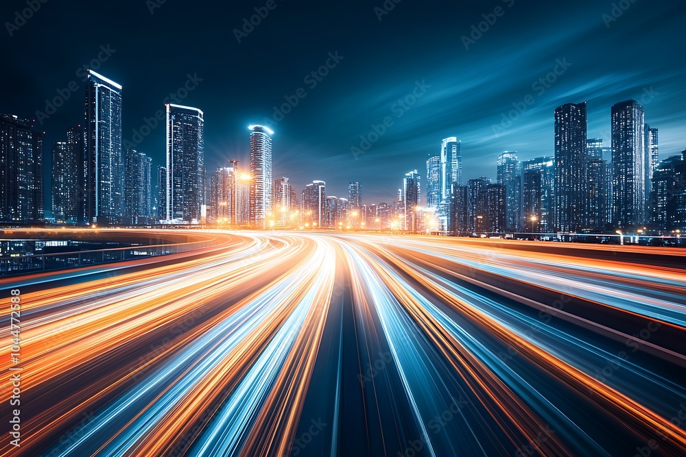 Fototapeta premium abstract night acceleration speed motion