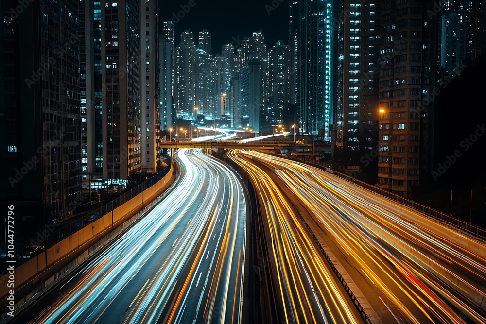Fototapeta premium abstract night acceleration speed motion