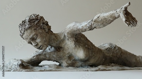 Contemporary Sculpture of a Female Figure in a Dynamic Pose