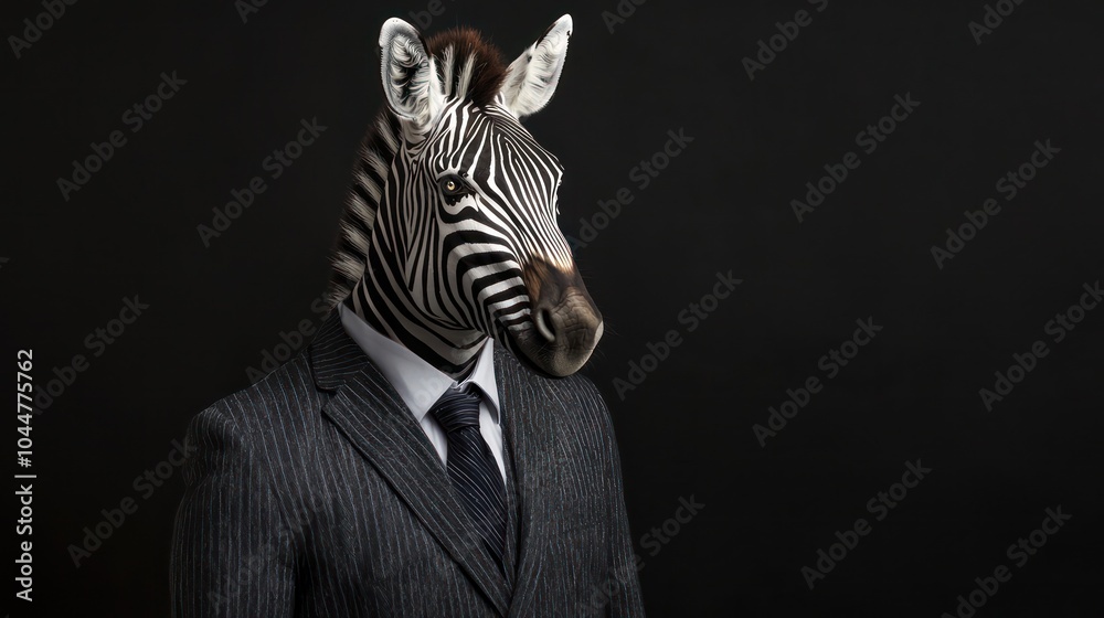 A professional zebra in a suit, perfect for corporate advertising. A professional zebra in a suit, perfect for corporate advertising.