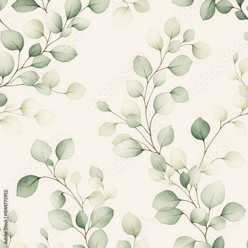 Modern Watercolor Art of Floral Leaves