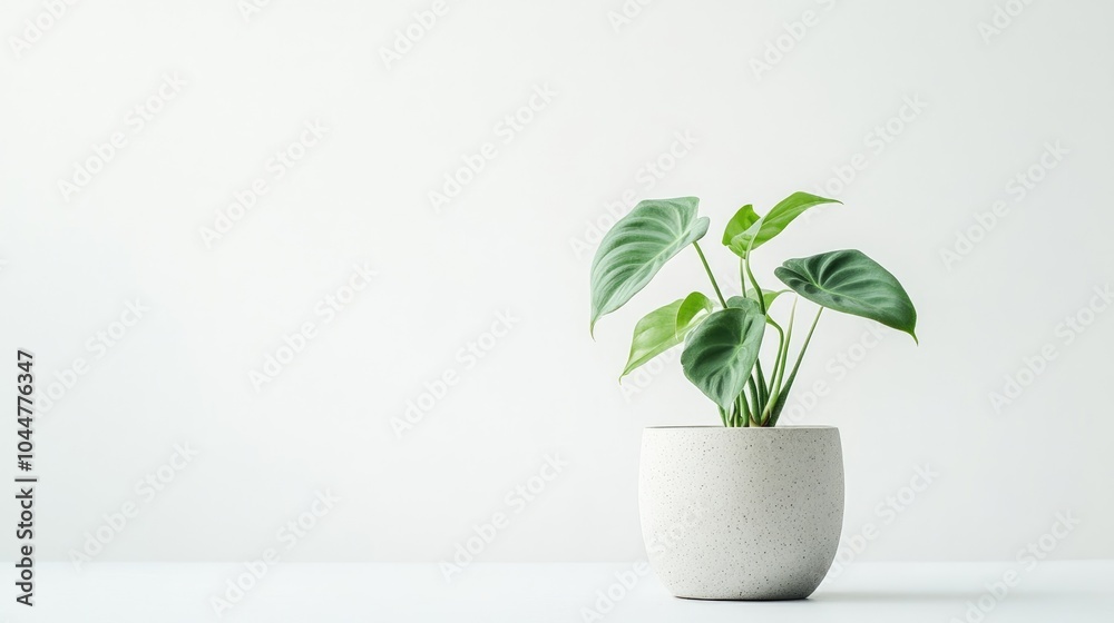White Wizard Philodendron in a pot viewed from the front against a clean white background White Wizard Philodendron in a pot viewed from the front against a clean white background
