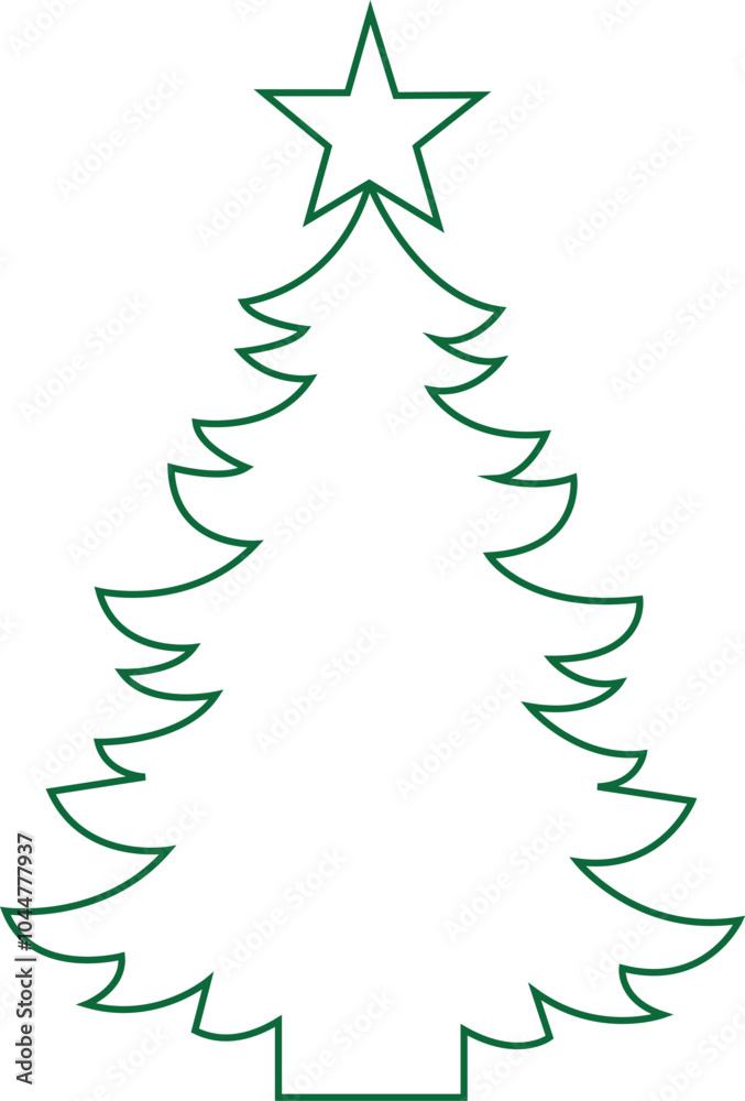 Obraz premium Christmas tree hand drawn illustrations. Vector.