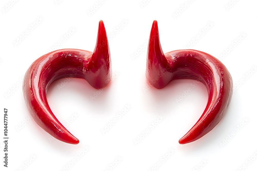 Buffalo horns on white background texture