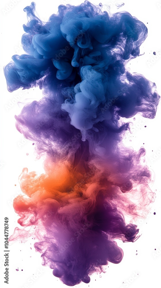 Acrylic Color Ink and Pigment Cloud Underwater on White Background Acrylic Color Ink and Pigment Cloud Underwater on White Background