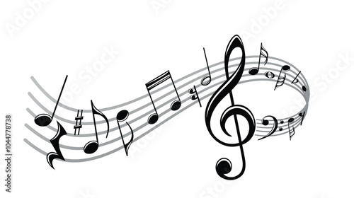 The symbol of a stylized musical notes.

