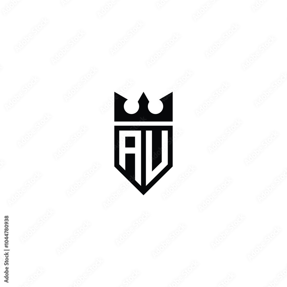 Obraz premium AU monogram logo design letter text name symbol monochrome logotype alphabet character simple logo